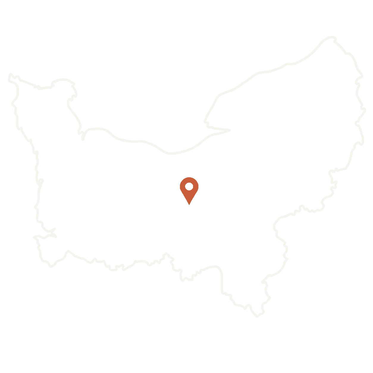 Contour de la Normandie avec un repère central